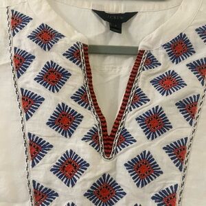 Jcrew sleeveless red and blue. Linen. Great quality just too small for me